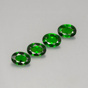 캐럿 천연 그린 크롬 디옵사이드 보석, 타원형 컷, 7.2×5.1 mm, VVS-VS