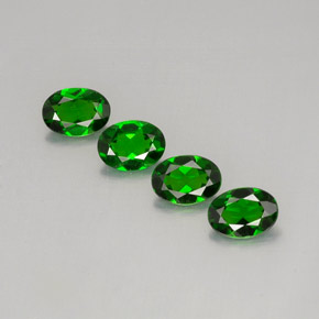 캐럿 천연 그린 크롬 디옵사이드 보석, 타원형 컷, 7.2×5.1 mm, VVS-VS
