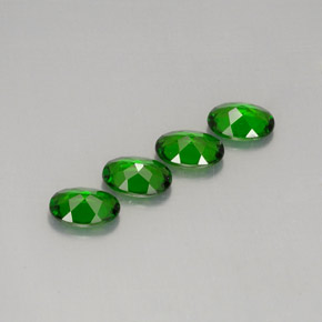 캐럿 천연 그린 크롬 디옵사이드 보석, 타원형 컷, 7.2×5.1 mm, VVS-VS