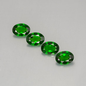 캐럿 천연 그린 크롬 디옵사이드 보석, 타원형 컷, 6.9×5.1 mm, VVS-VS
