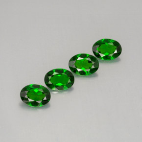캐럿 천연 그린 크롬 디옵사이드 보석, 타원형 컷, 6.9×5.1 mm, VVS-VS