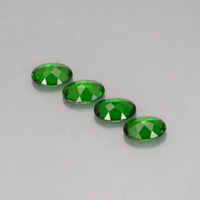 캐럿 천연 그린 크롬 디옵사이드 보석, 타원형 컷, 6.9×5.1 mm, VVS-VS