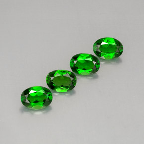 캐럿 천연 그린 크롬 디옵사이드 보석, 타원형 컷, 7×5.1 mm, VVS-VS