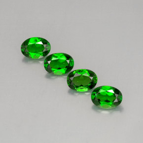캐럿 천연 그린 크롬 디옵사이드 보석, 타원형 컷, 7×5.1 mm, VVS-VS