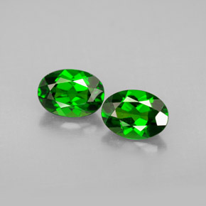 캐럿 천연 그린 크롬 디옵사이드 보석, 타원형 컷, 6.8×5 mm, VVS-VS