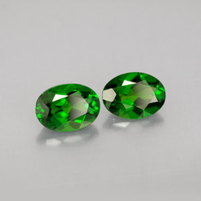 캐럿 천연 그린 크롬 디옵사이드 보석, 타원형 컷, 6.8×5 mm, VVS-VS
