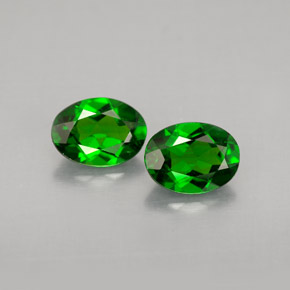 캐럿 천연 그린 크롬 디옵사이드 보석, 타원형 컷, 7×5.2 mm, VVS-VS