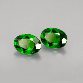 캐럿 천연 그린 크롬 디옵사이드 보석, 타원형 컷, 7×5.2 mm, VVS-VS