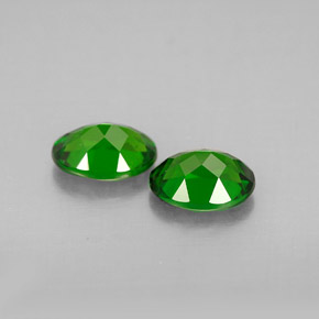 캐럿 천연 그린 크롬 디옵사이드 보석, 타원형 컷, 7×5.2 mm, VVS-VS