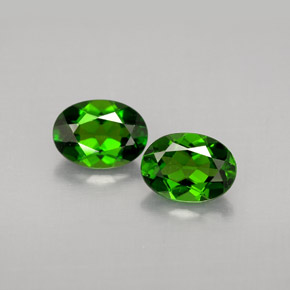 캐럿 천연 그린 크롬 디옵사이드 보석, 타원형 컷, 7.1×5.1 mm, VVS-VS