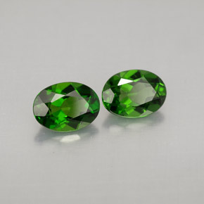 캐럿 천연 그린 크롬 디옵사이드 보석, 타원형 컷, 7.1×5.1 mm, VVS-VS