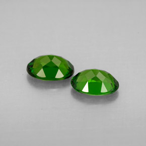 캐럿 천연 그린 크롬 디옵사이드 보석, 타원형 컷, 7.1×5.1 mm, VVS-VS
