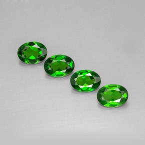 캐럿 천연 그린 크롬 디옵사이드 보석, 타원형 컷, 7×5.1 mm, VVS-VS