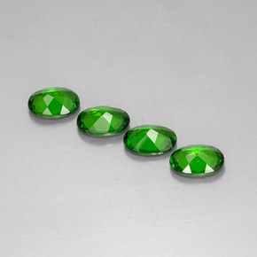 캐럿 천연 그린 크롬 디옵사이드 보석, 타원형 컷, 7×5.1 mm, VVS-VS