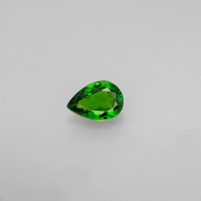 0.51캐럿 천연 그린 크롬 디옵사이드, 배 모양, 6.5×4.6 mm, VVS-VS