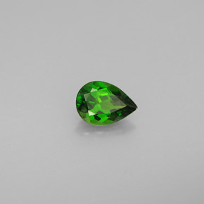 0.65캐럿 천연 그린 크롬 디옵사이드, 배 모양, 6.8×4.9 mm, VS