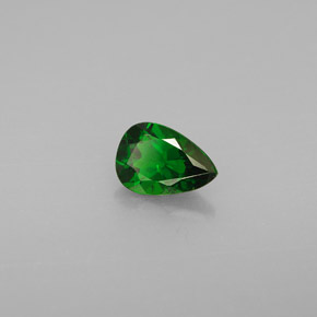 0.74캐럿 천연 그린 크롬 디옵사이드, 배 모양, 7.1×4.9 mm, VS