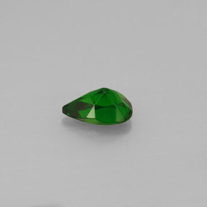 0.74캐럿 천연 그린 크롬 디옵사이드, 배 모양, 7.1×4.9 mm, VS