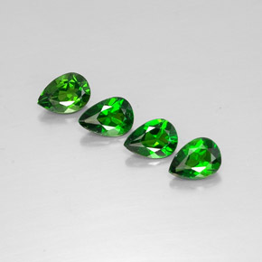 캐럿 천연 그린 크롬 디옵사이드 보석, 배 모양, 6.9×5 mm, VVS-VS