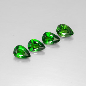 캐럿 천연 그린 크롬 디옵사이드 보석, 배 모양, 6.9×5 mm, VVS-VS