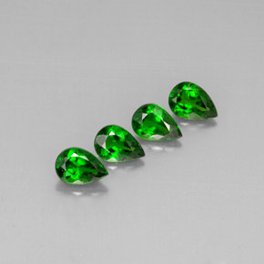 캐럿 천연 그린 크롬 디옵사이드 보석, 배 모양, 6.7×4.6 mm, VVS-VS