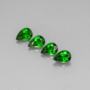 캐럿 천연 그린 크롬 디옵사이드 보석, 배 모양, 6.7×4.6 mm, VVS-VS