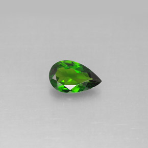 0.72캐럿 천연 그린 크롬 디옵사이드, 배 모양, 7.9×4.9 mm, VS