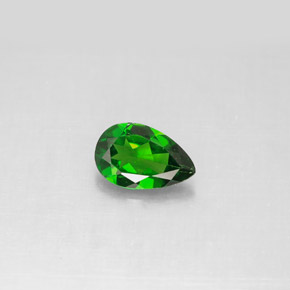 0.79캐럿 천연 그린 크롬 디옵사이드, 배 모양, 7.9×5.1 mm, VS