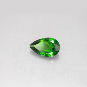 0.79캐럿 천연 그린 크롬 디옵사이드, 배 모양, 7.9×5.1 mm, VS