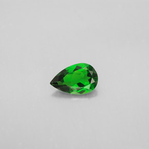 0.68캐럿 천연 그린 크롬 디옵사이드, 배 모양, 7.6×4.9 mm, VS