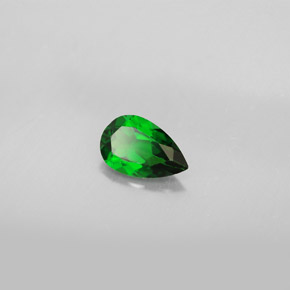 0.68캐럿 천연 그린 크롬 디옵사이드, 배 모양, 7.6×4.9 mm, VS