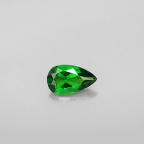 0.77캐럿 천연 그린 크롬 디옵사이드, 배 모양, 8×4.8 mm, VS