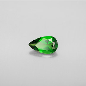 0.77캐럿 천연 그린 크롬 디옵사이드, 배 모양, 8×4.8 mm, VS