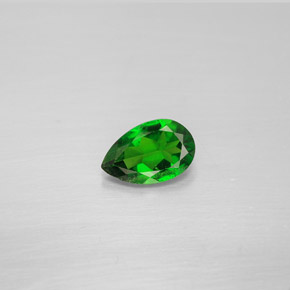 0.77캐럿 천연 그린 크롬 디옵사이드, 배 모양, 8×5.2 mm, VS