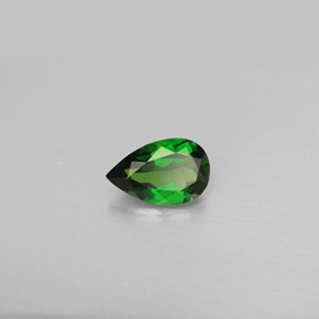 0.76캐럿 천연 그린 크롬 디옵사이드, 배 모양, 7.8×5 mm, VS