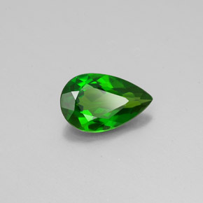 0.66캐럿 천연 그린 크롬 디옵사이드, 배 모양, 7.7×4.9 mm, VS