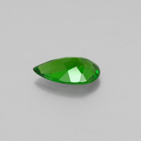 0.66캐럿 천연 그린 크롬 디옵사이드, 배 모양, 7.7×4.9 mm, VS