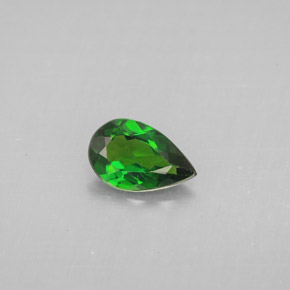 0.63캐럿 천연 그린 크롬 디옵사이드, 배 모양, 7.6×4.8 mm, VS