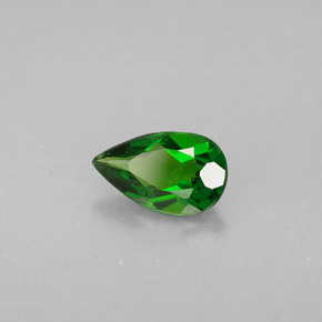 0.74캐럿 천연 그린 크롬 디옵사이드, 배 모양, 8×4.8 mm, VS