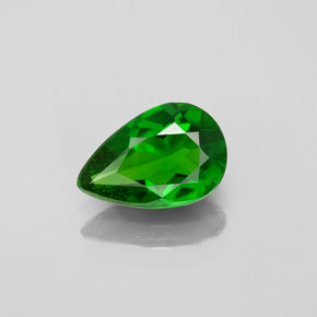 0.74캐럿 천연 그린 크롬 디옵사이드, 배 모양, 7.7×5.1 mm, VS-SI