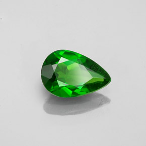 0.74캐럿 천연 그린 크롬 디옵사이드, 배 모양, 7.7×5.1 mm, VS-SI