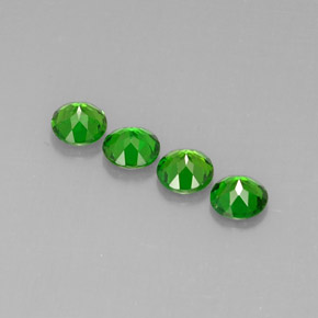 캐럿 천연 그린 크롬 디옵사이드 보석, 라운드 컷, 5.00 mm, VS