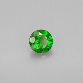 0.49캐럿 천연 그린 크롬 디옵사이드, 라운드 컷, 5.00 mm, VS