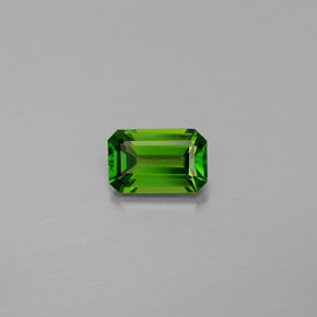 0.53캐럿 천연 그린 크롬 디옵사이드, 에메랄드 컷, 5.9×3.9 mm, VS