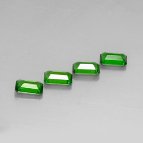 캐럿 천연 그린 크롬 디옵사이드 보석, 에메랄드 컷, 5.9×3.9 mm, VS