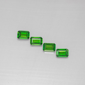 캐럿 천연 그린 크롬 디옵사이드 보석, 에메랄드 컷, 6×3.9 mm, VS