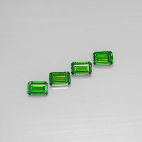 캐럿 천연 그린 크롬 디옵사이드 보석, 에메랄드 컷, 6×3.9 mm, VS