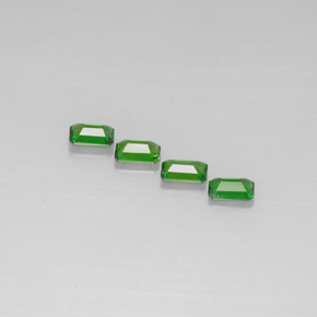 캐럿 천연 그린 크롬 디옵사이드 보석, 에메랄드 컷, 6×3.9 mm, VS