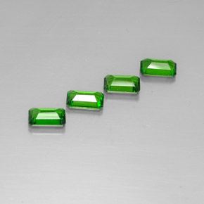 캐럿 천연 그린 크롬 디옵사이드 보석, 에메랄드 컷, 6×4 mm, VVS-VS
