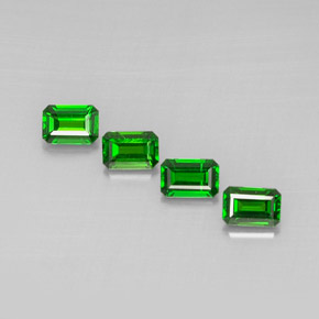 캐럿 천연 그린 크롬 디옵사이드 보석, 에메랄드 컷, 6×4.2 mm, VS